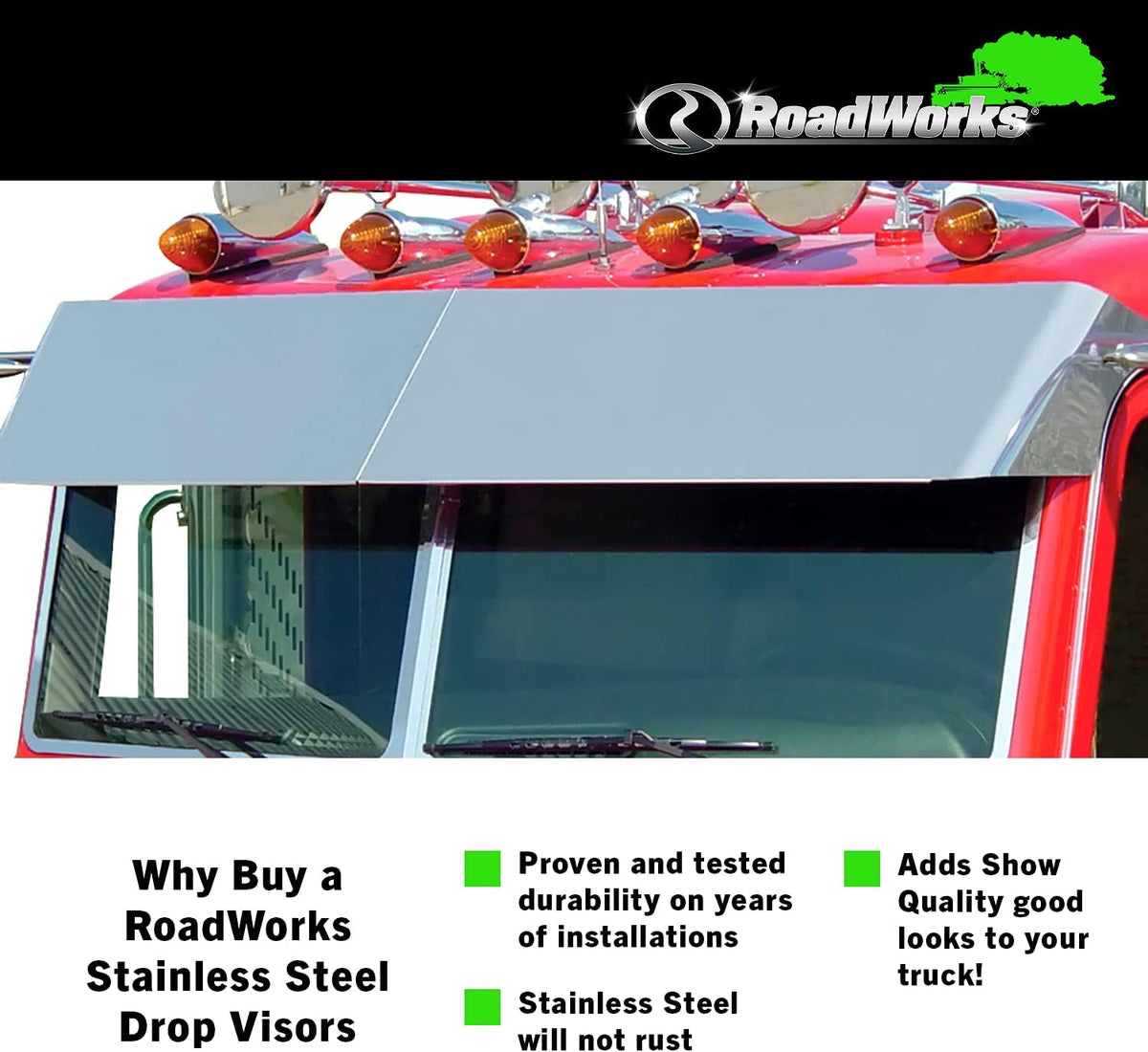 Stainless Steel 14” Blind Mount Drop Visor Y3276