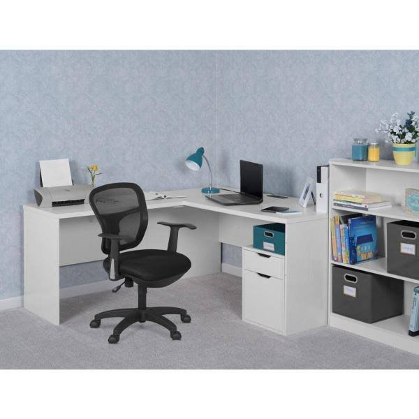 White Wood Grain Freestanding File Cabinet W37567