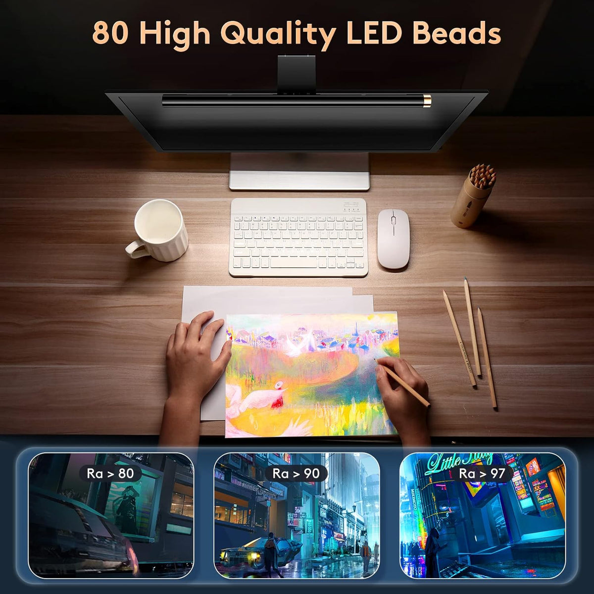 Monitor Light Bar, 17.7 inch RGB Backlights Desk Lamp J77796