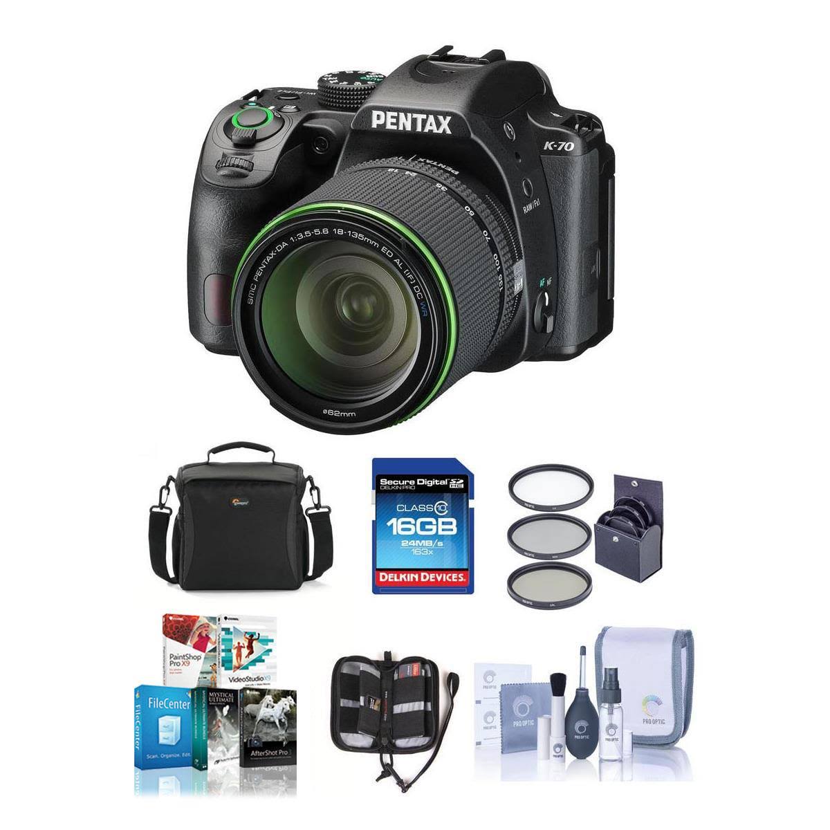 Black Pentax K-70 DSLR with 18-135mm WR Lens R45542