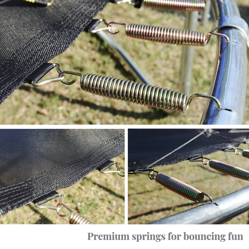Large 2-IN-1 Trampoline with Hoop, High Density Net, 4 Steel Support Q291