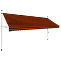 Manual Retractable Awning 157.5" Orange and Brown M25947