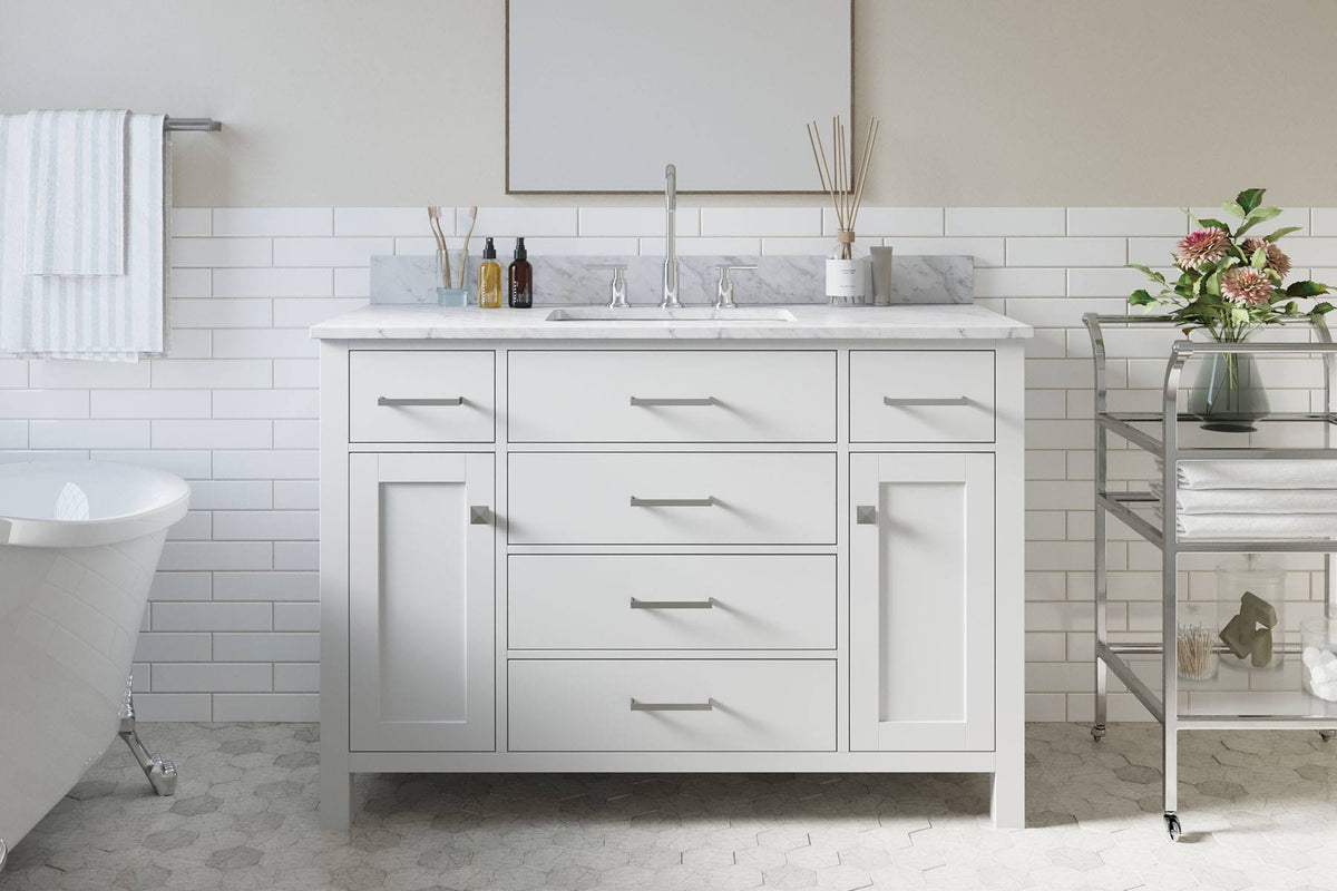 White Single Sink Base Cabinet N875