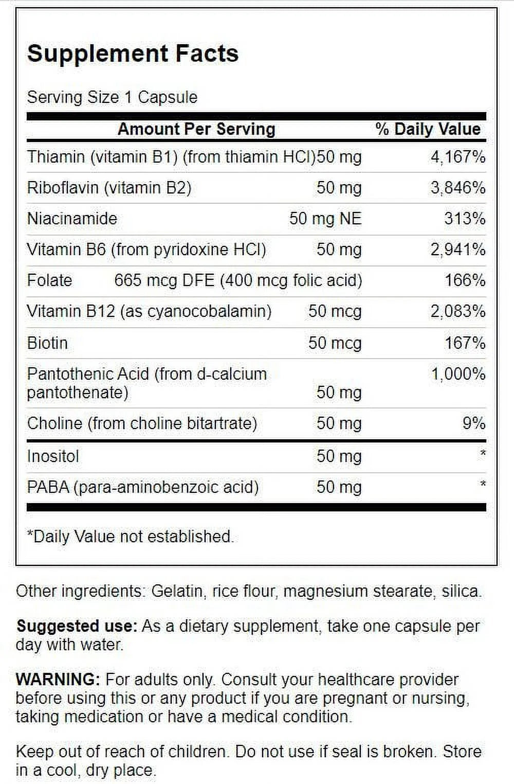 B-50 Complex Capsules, 250 Count B9106