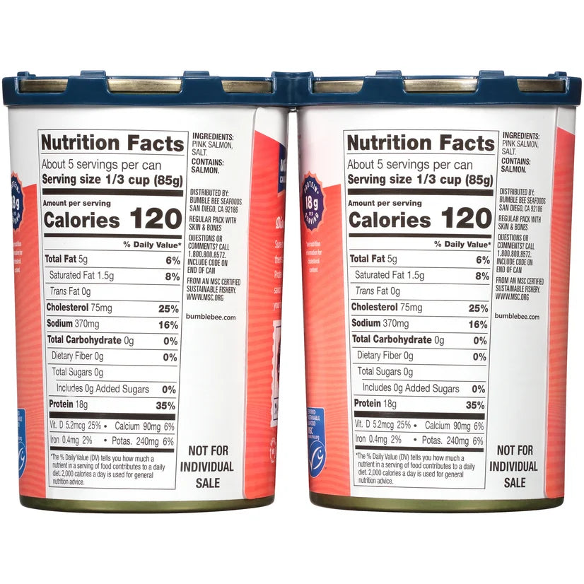Pink Canned Salmon, Pack of 4, 14.75 oz Can U204583