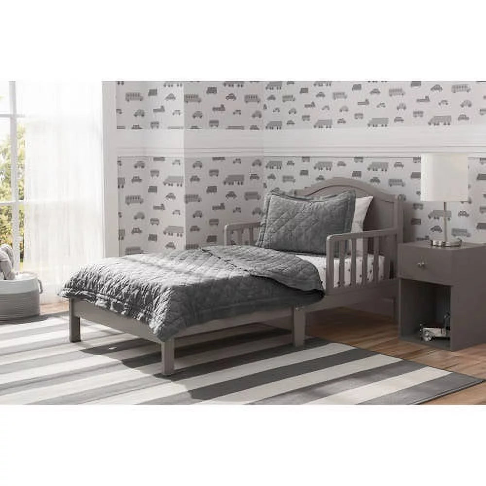 Grey Toddler Bed with Attached Bed Rails M604644
