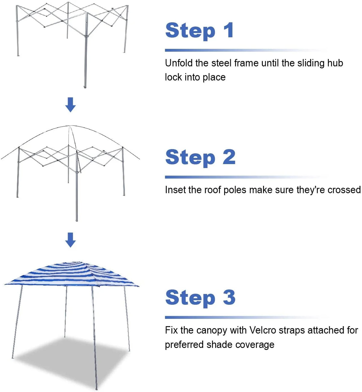 Blue Stripe Lightweight Slant Leg Canopy Tent R44367