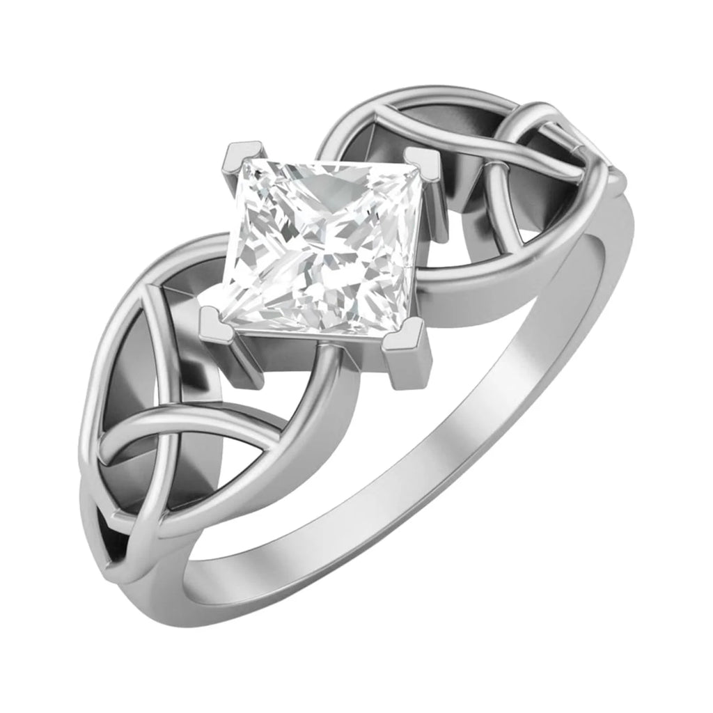 0.75 Carat Moissanite Diamond E Color VS1 Clarity 925 Silver Celtic Ring S718915