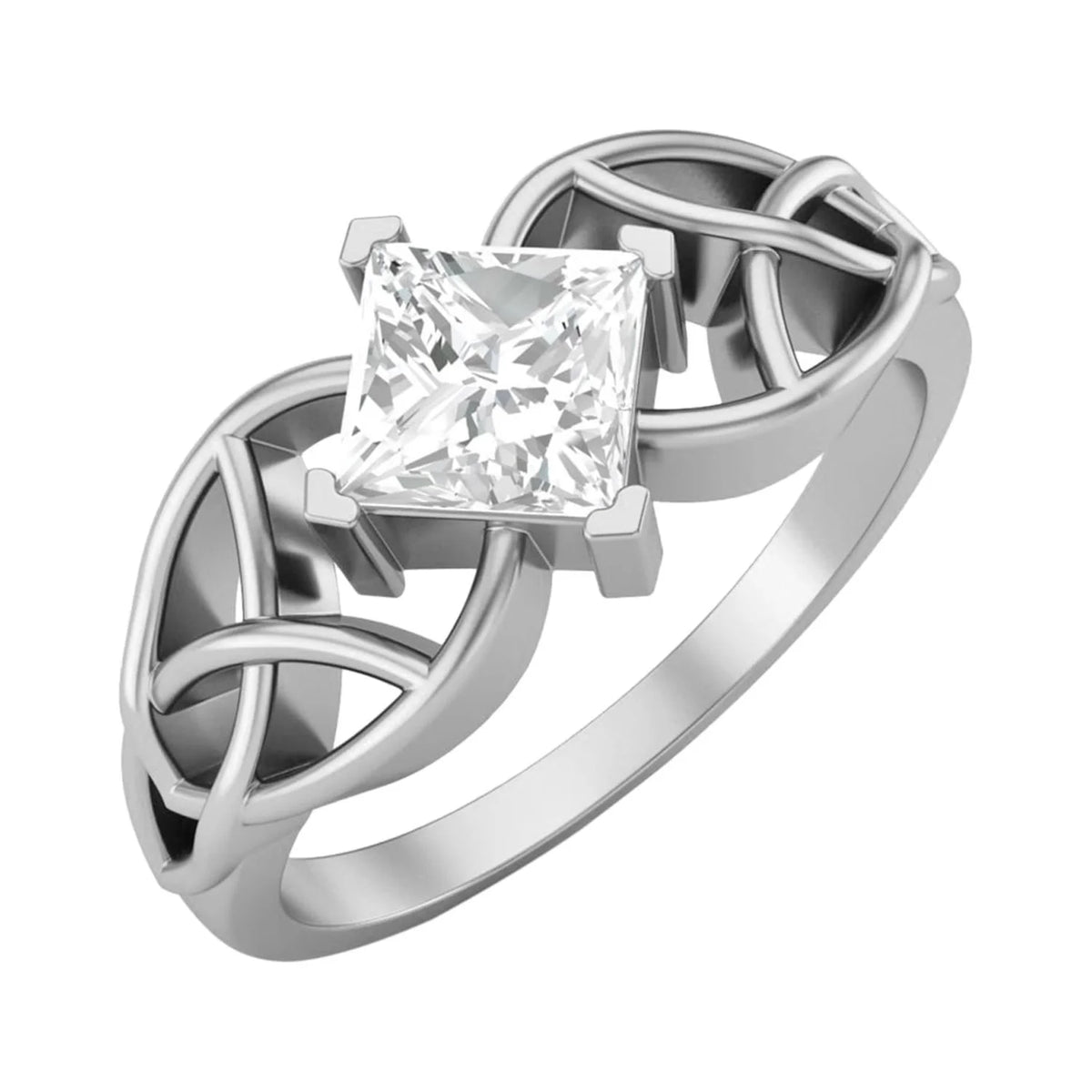 0.75 Carat Moissanite Diamond E Color VS1 Clarity 925 Silver Celtic Ring S718915