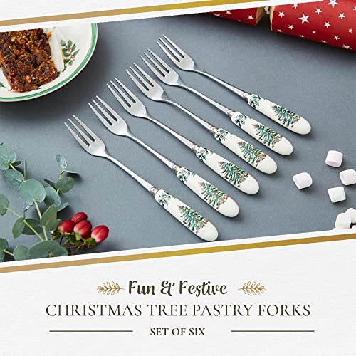 Set of 6 Stainless Steel Teaspoons with Porcelain Handles N8332