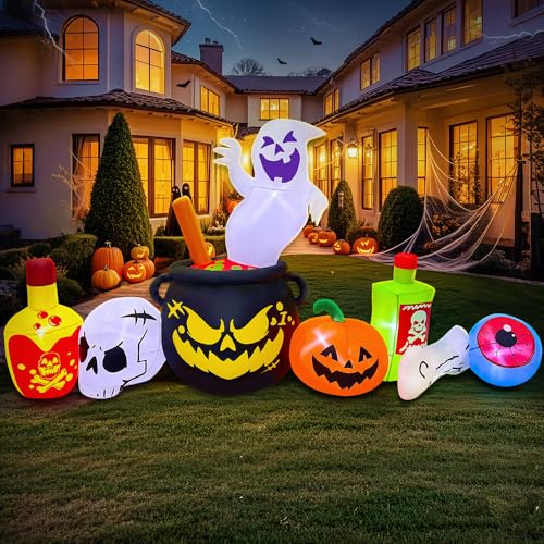 8FT LED Inflatable Ghost Halloween Decoration L848