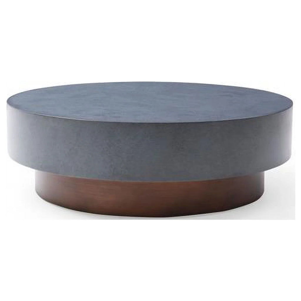 48 in. Antique Copper Grey Steel Round Coffee Table M921