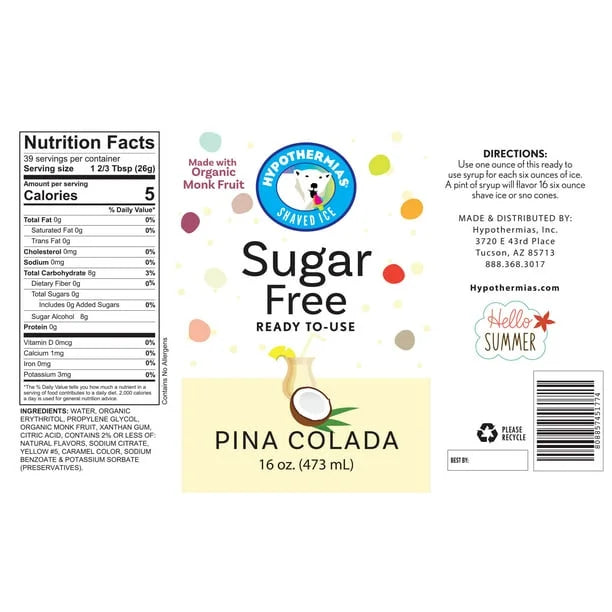 Sugar Free Snow Cone Syrups 3 Pints 16 fl. oz Each F211