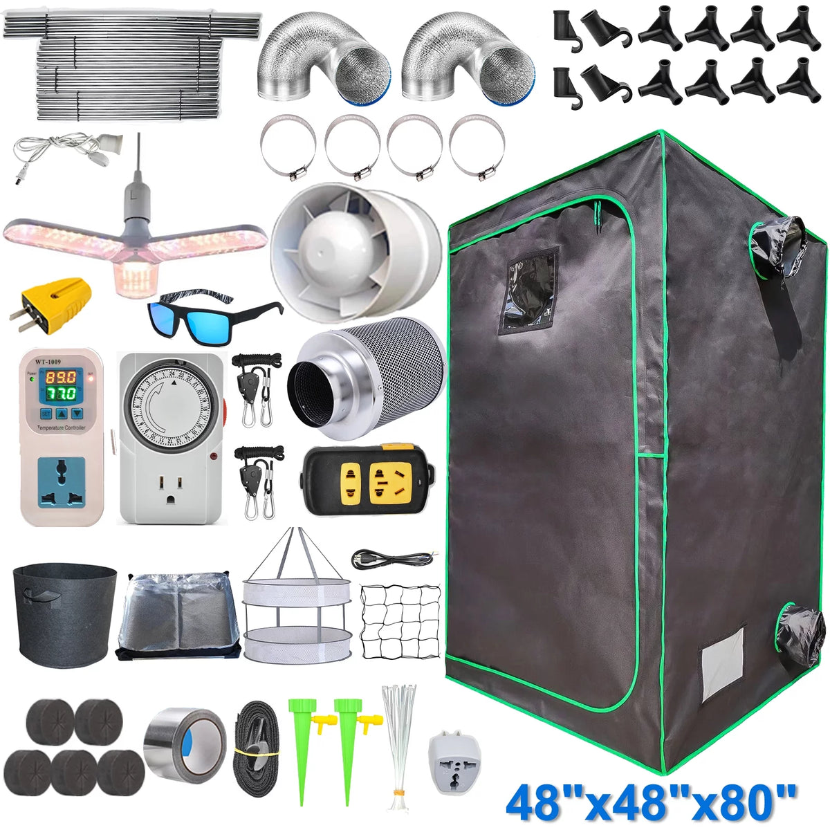 48"x48"x80" Complete Grow Tent Kit with LED Grow Light P519