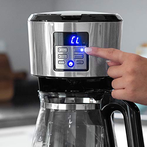 12-Cup Coffee Maker with Non-Drip Carafe and Removable Filter Basket, Black E680271