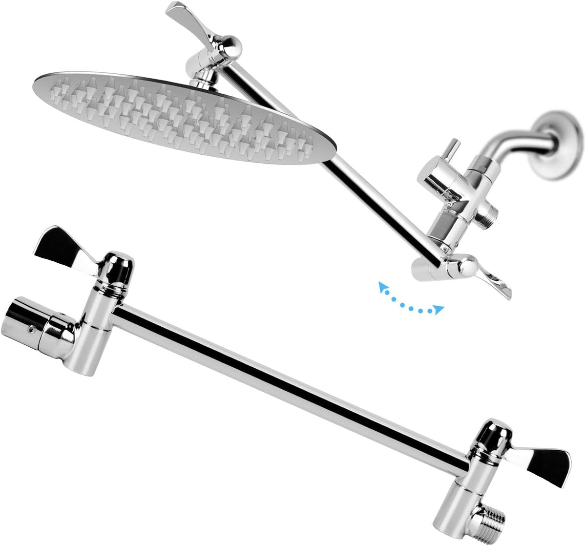 8" Rain Shower Head with Handheld Spray, Chrome, Pack of 2 H168842