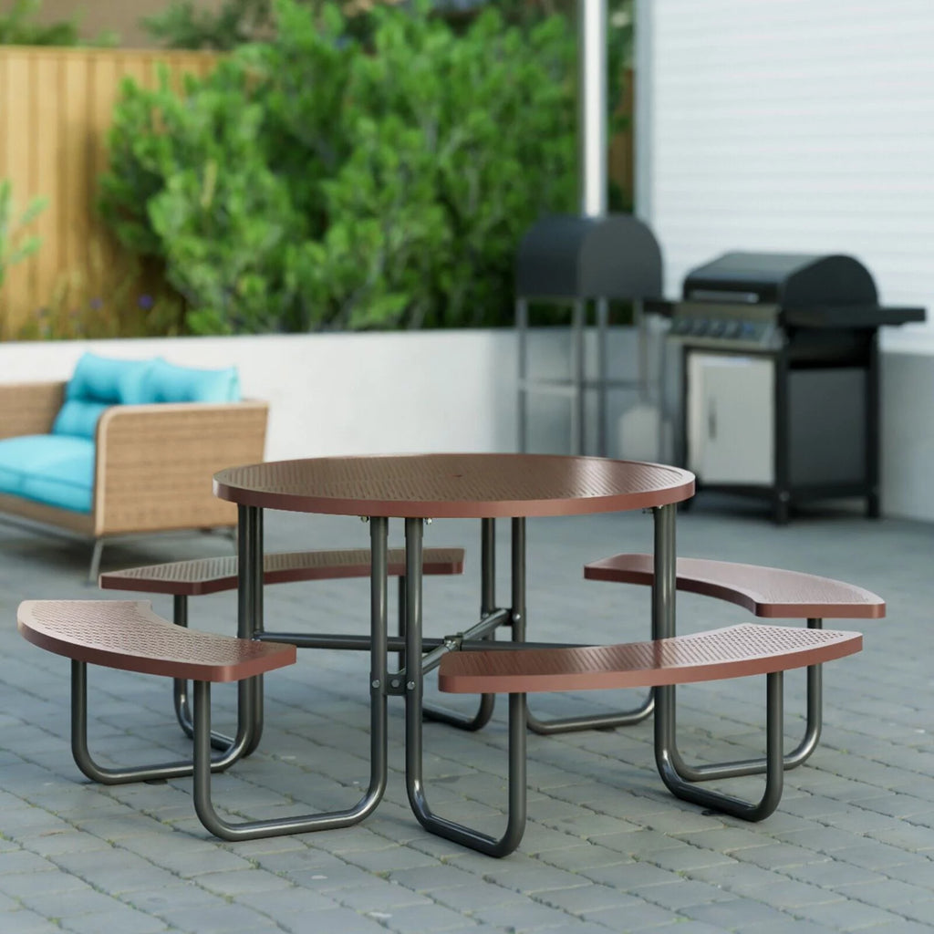 Brown Round Portable Picnic Table R907