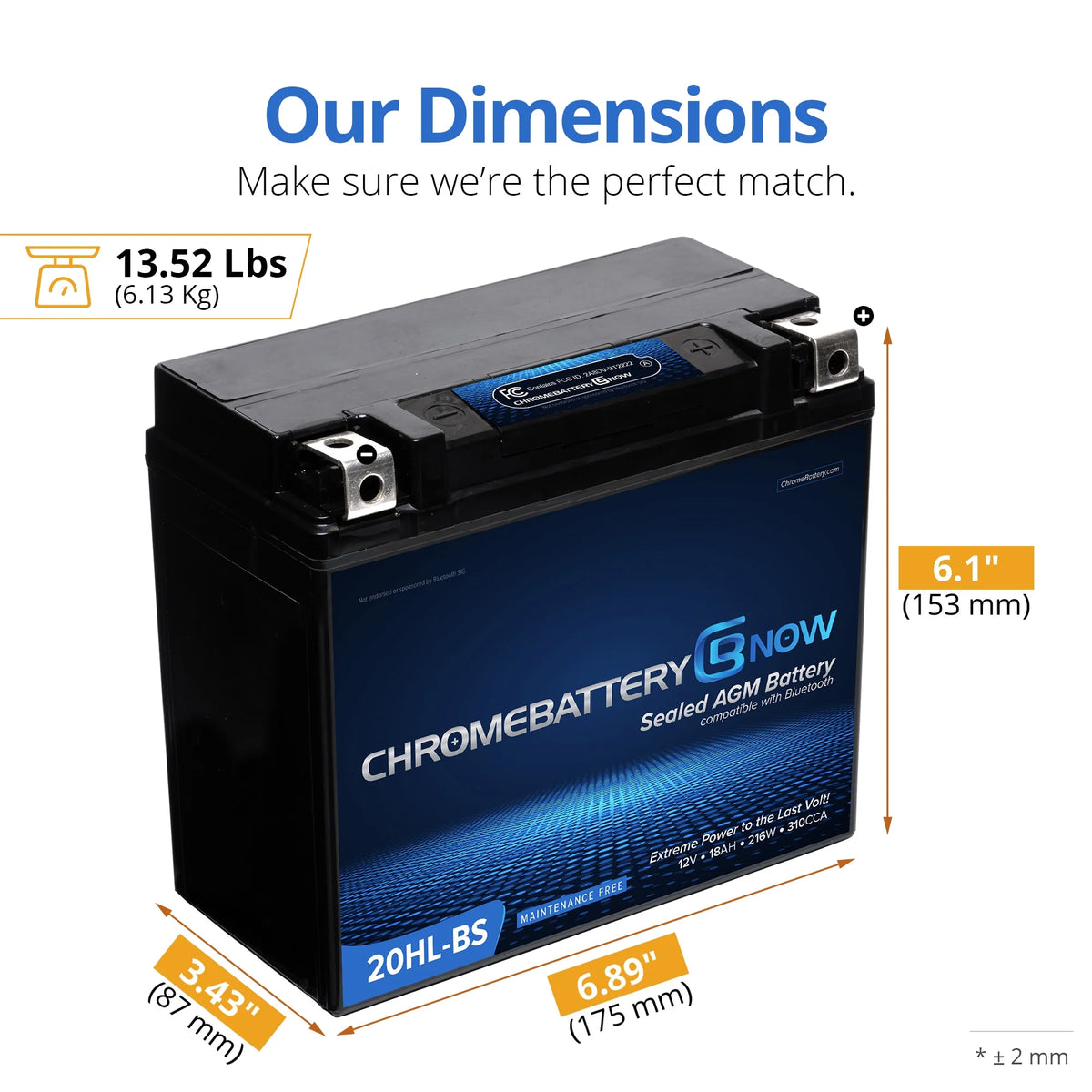 AGM Battery for Snowmobile V346