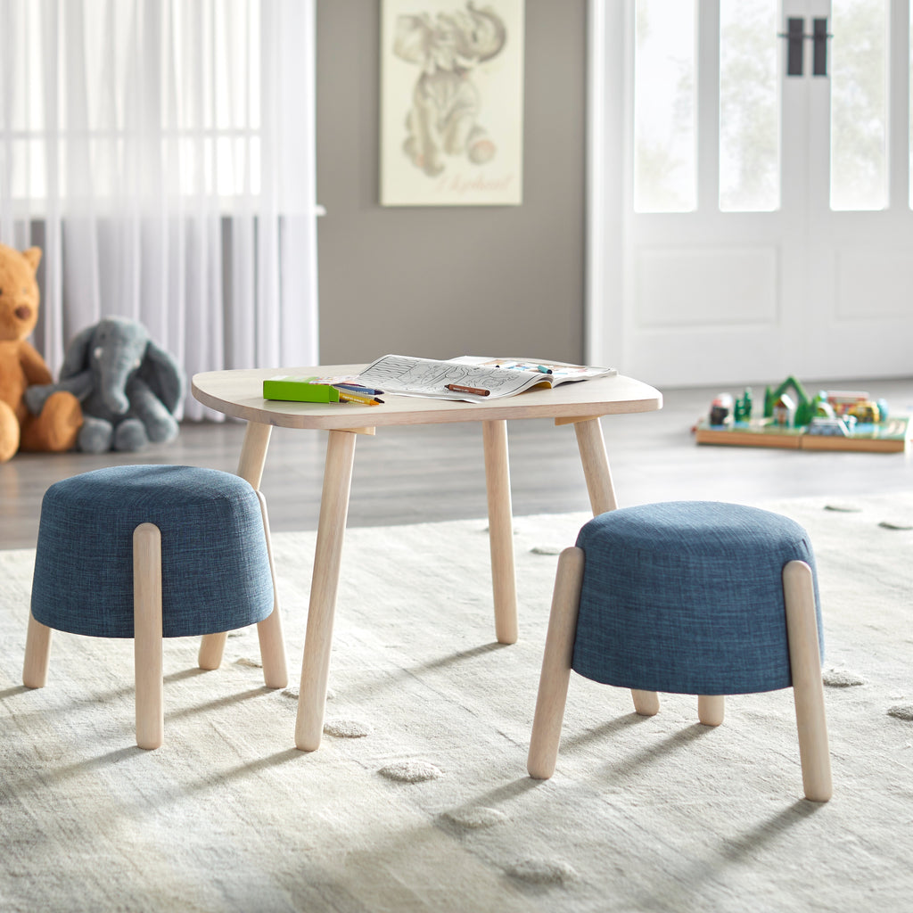 Kids Stool Blue/Natural F916