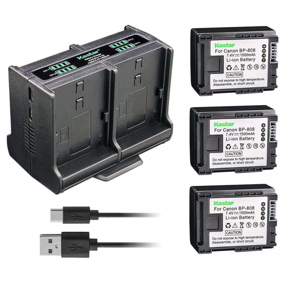 3-Pack Battery and Quadruple Charger H350798