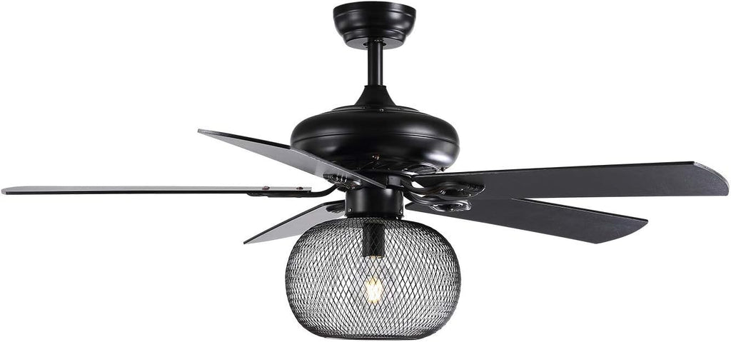 50 Inch Black Industrial Ceiling Fan with Remote V967303