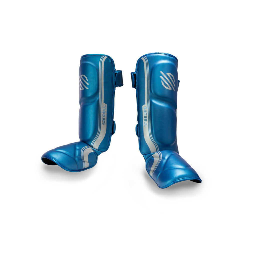 Blue/Silver L/XL MMA Shin Guards D3506