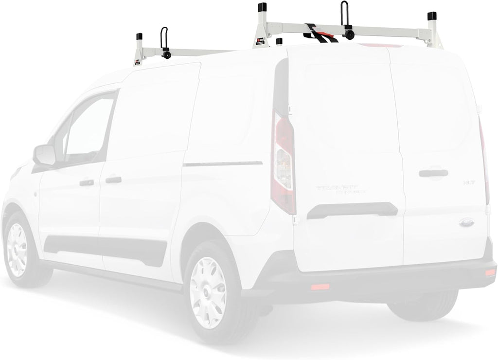 White 2 Bar Low Profile Roof Rack for Transit Connect I6892