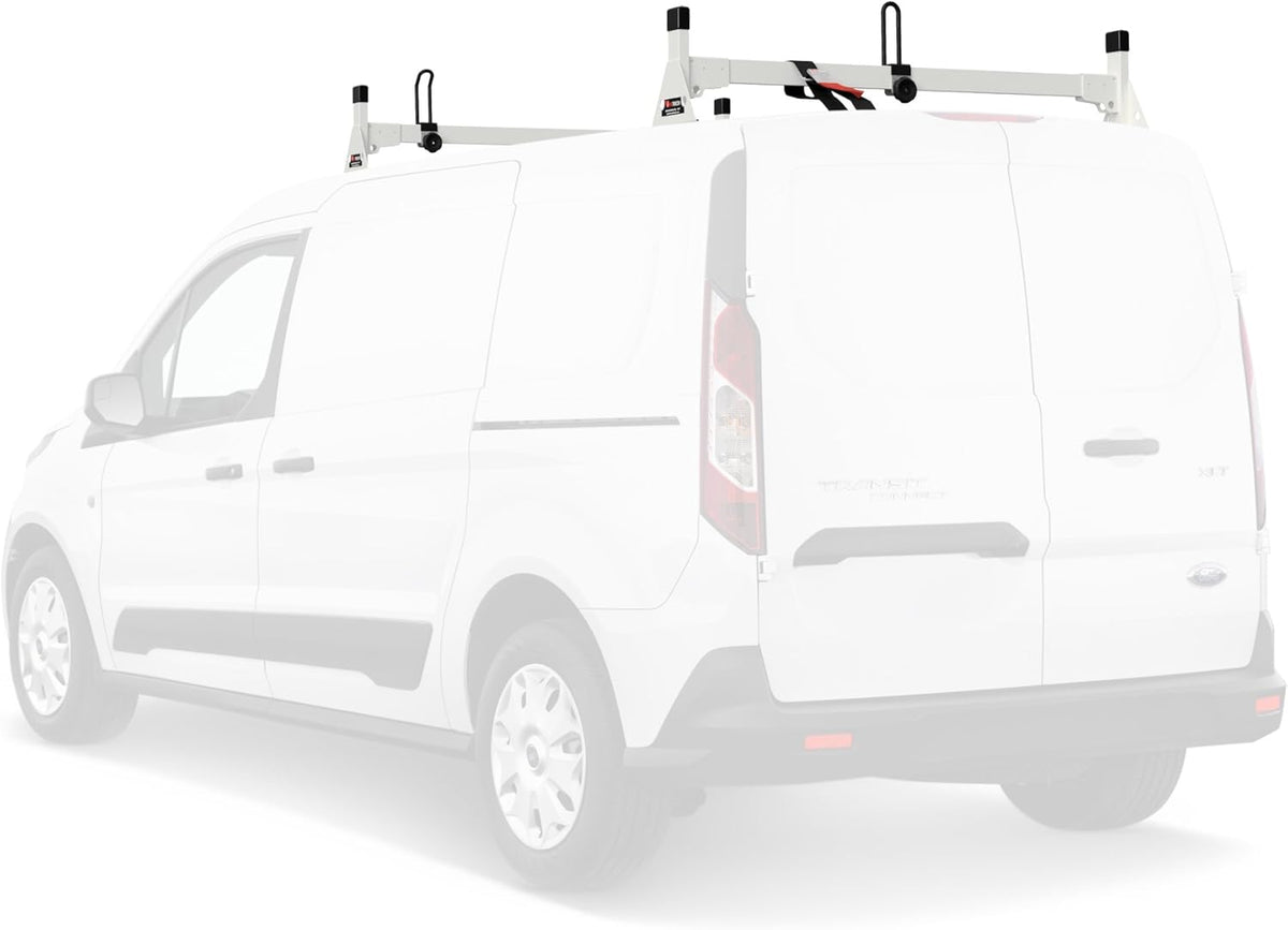 White 2 Bar Low Profile Roof Rack for Transit Connect I6892