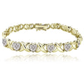 Gold Tone 1.00ct Diamond Tennis Bracelet P162607