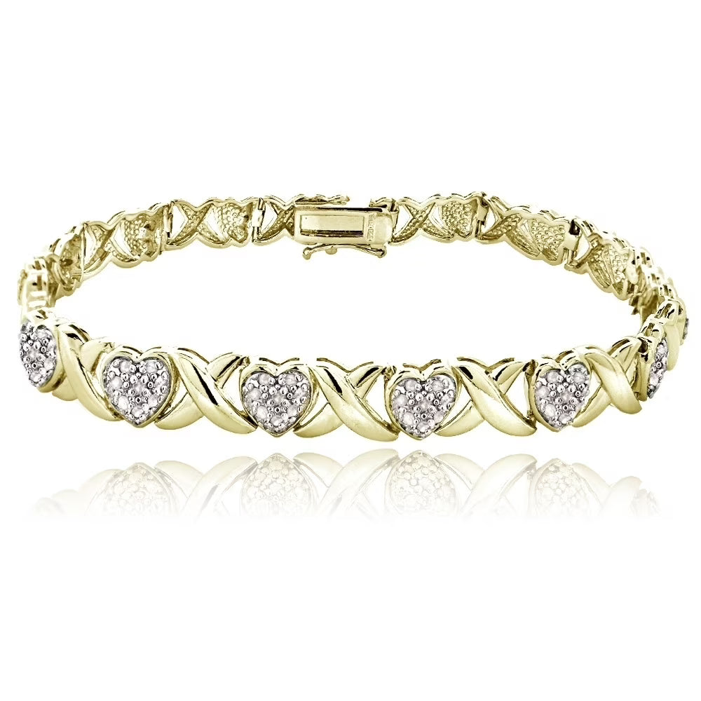 Gold Tone 1.00ct Diamond Tennis Bracelet P162607