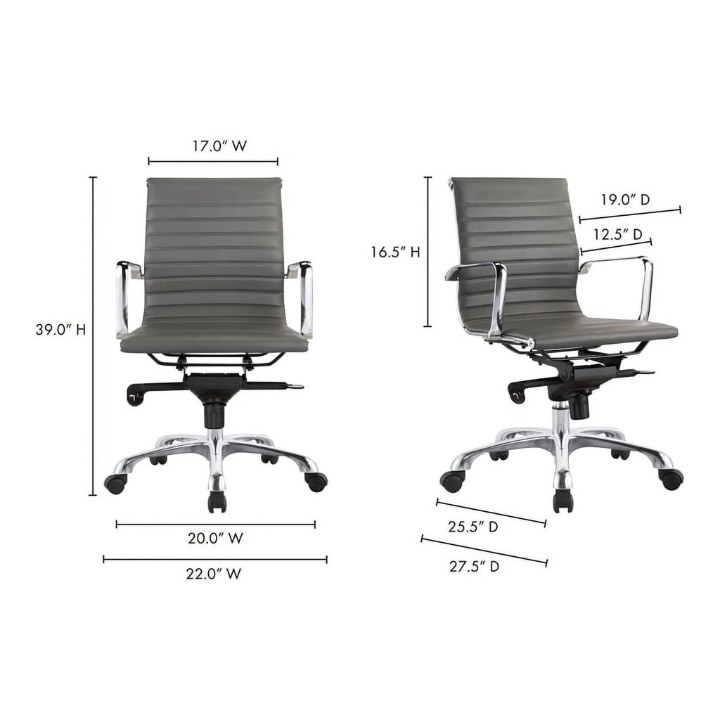 Gray Faux Leather Swivel Office Chair W1229