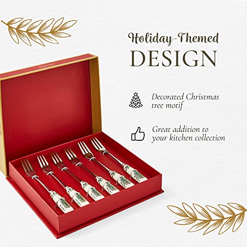 Set of 6 Stainless Steel Teaspoons with Porcelain Handles N8332