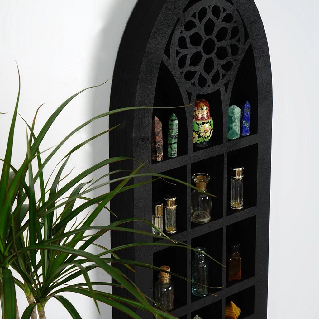 Black Wooden Wall Display Shelf K8229