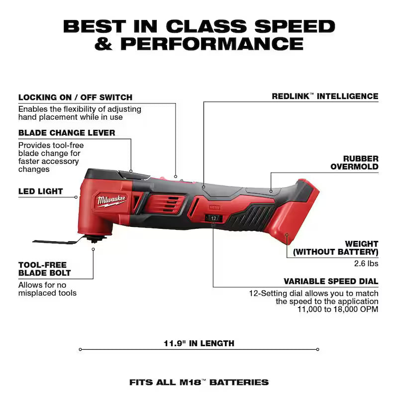 18V Cordless Drill Driver Impact Driver Multi-Tool Combo Kit 3-Tool X96044