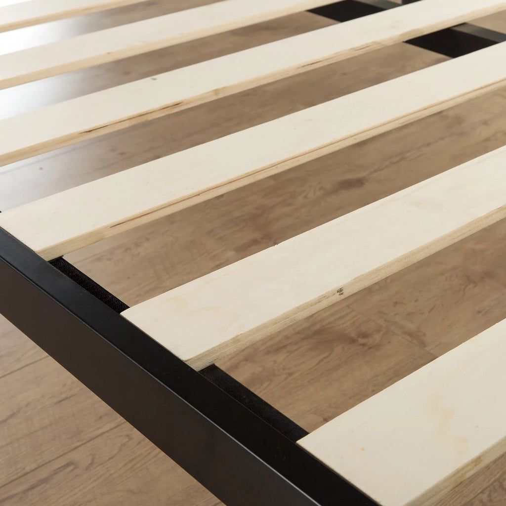 Queen Metal Bed Frame with Wooden Slat Support T3863