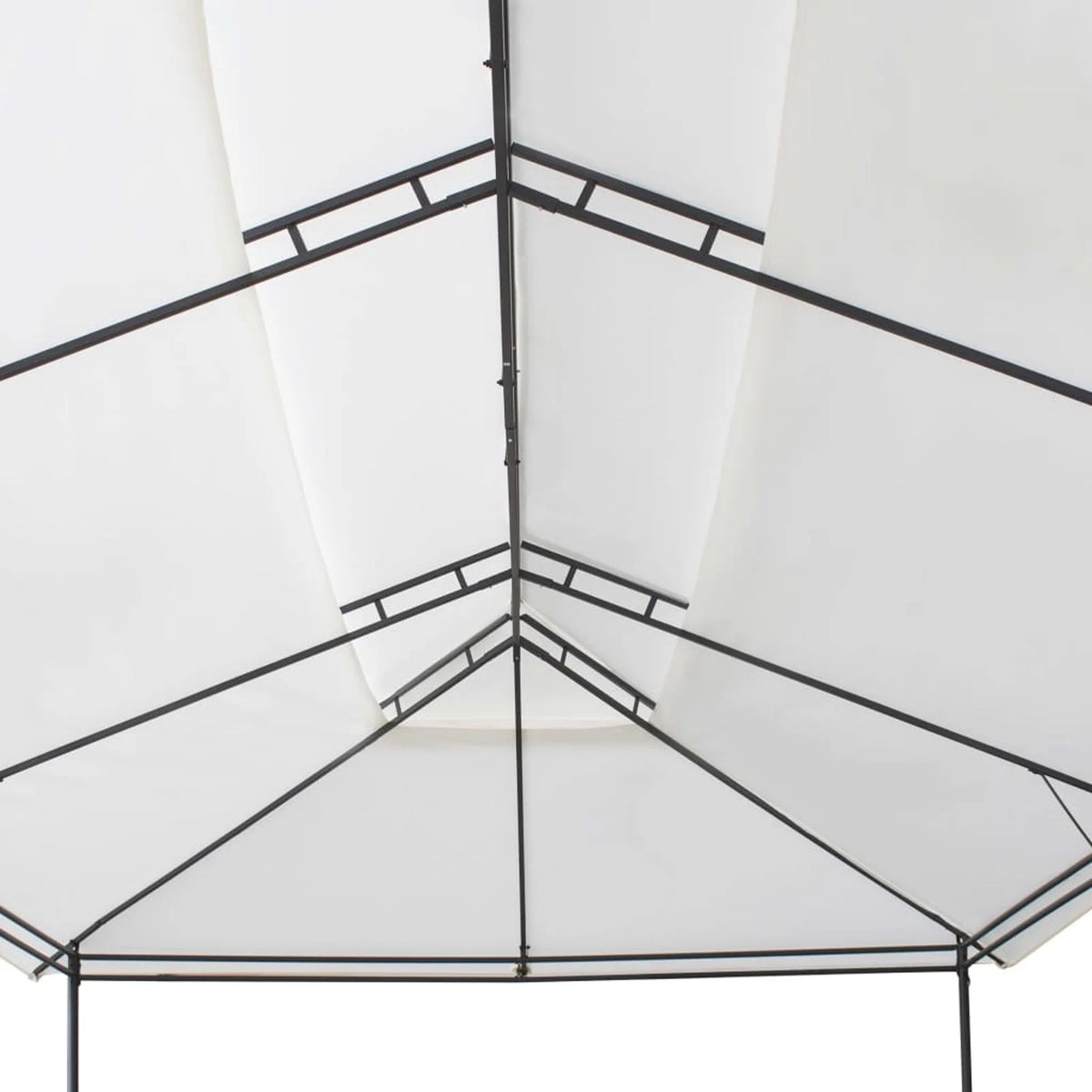 White Steel Frame Party Tent Gazebo Canopy Sun Shade Shelter 236.2 x 117.3 x 106.3 Inches R7866
