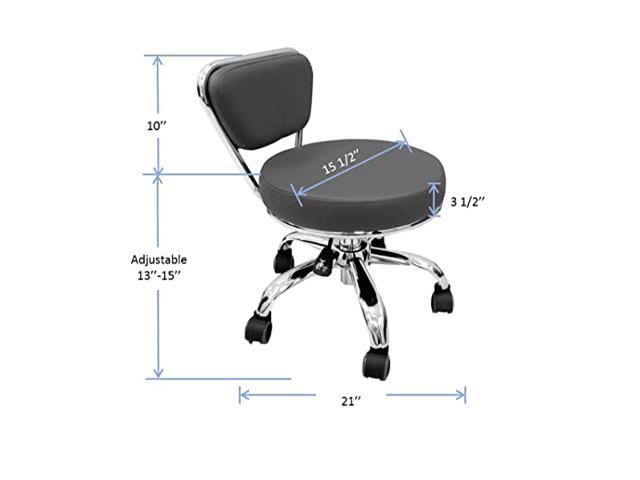 Set of 2 Grey Pedicure Stool S6660