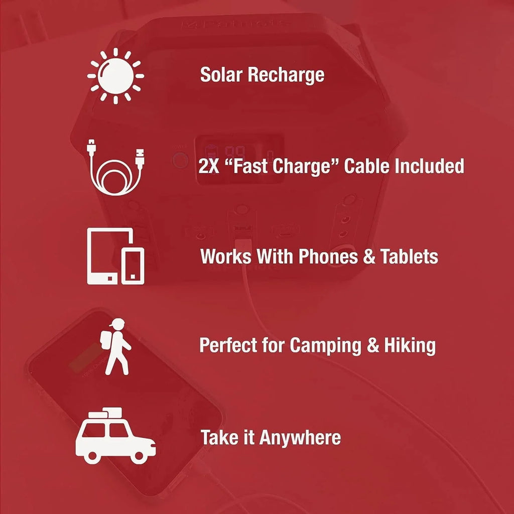 300wH Portable Power Station with 40 Watt Solar Panel O9440