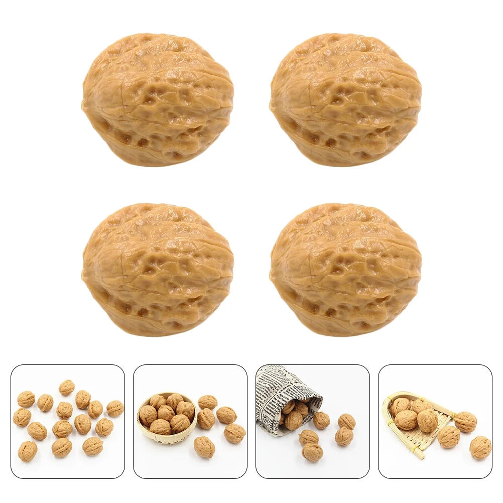 Walnut Fake Decoration Walnut Kids Food Faux Miniature Farmhouse Props Photo Kitchen Ornament Role Artificial Q620460