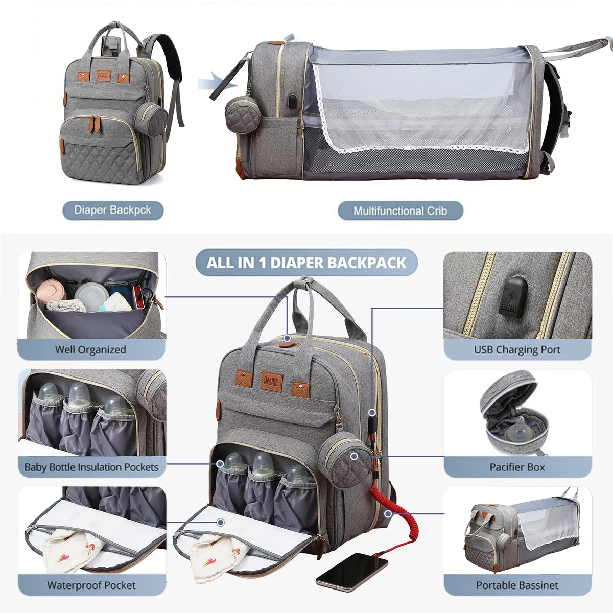 Diaper Bag Backpack Y90343