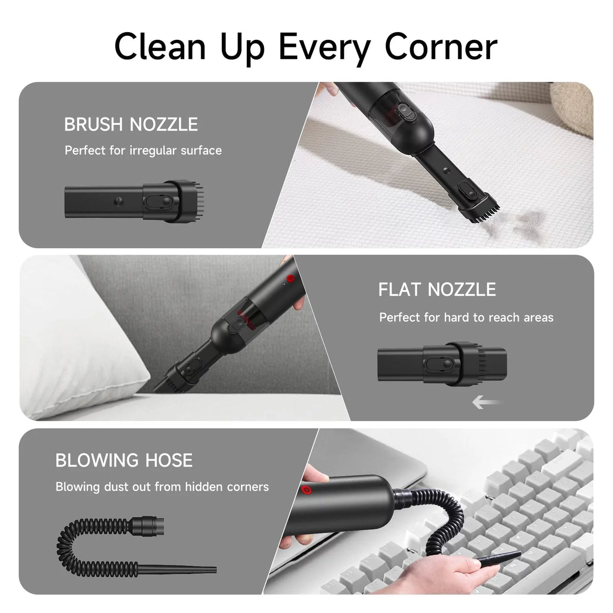 Lightweight Cordless Handheld Vacuum with Washable HEPA D111