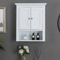 White Wall Cabinet with Double Doors J765373