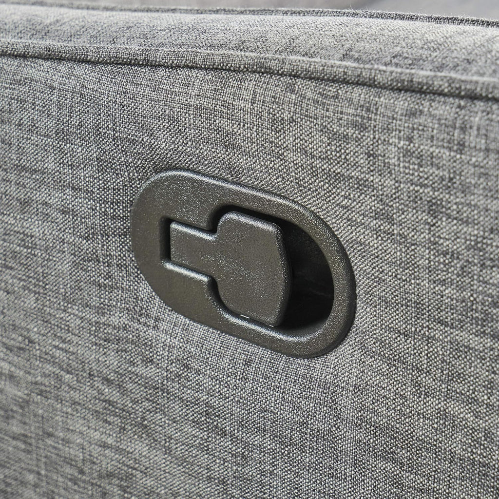 Grey Black Buttoned Fabric Reclining Loveseat G1048