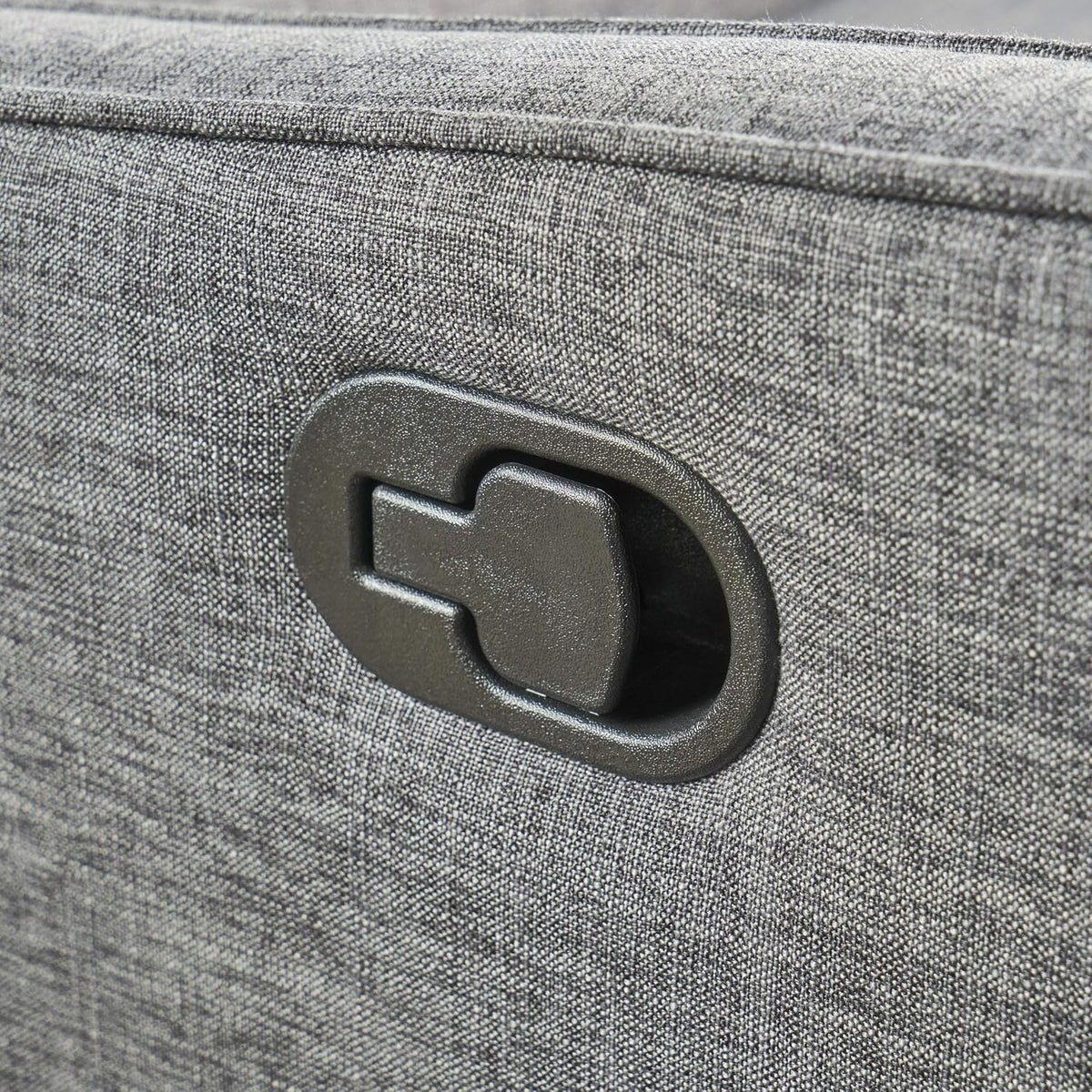 Grey Black Buttoned Fabric Reclining Loveseat G1048