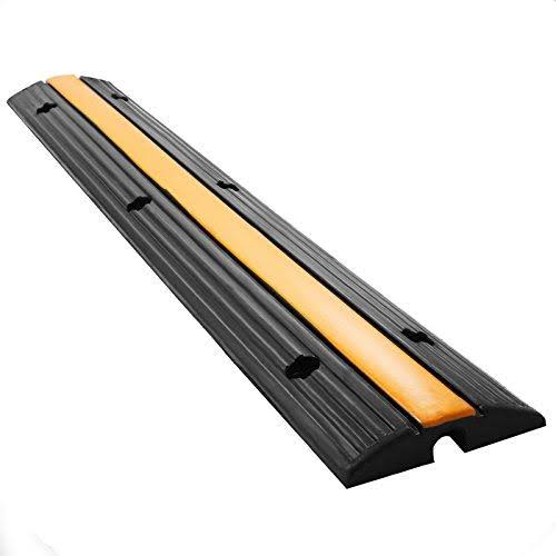 Black Rubber Cable Protector Speed Bump (4 Pack Single Channel) U4427