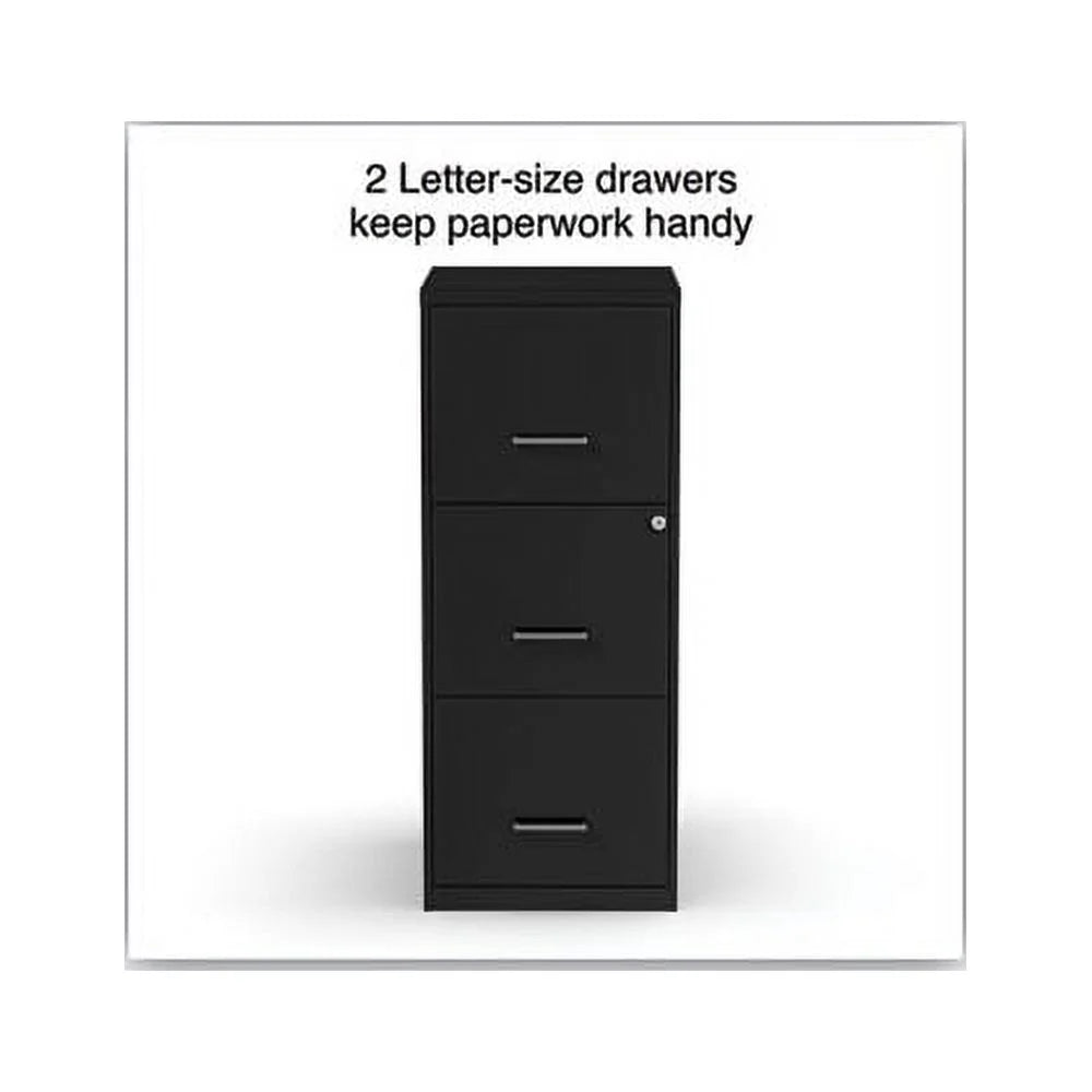 Black 3 Drawer Vertical File Cabinet D47710