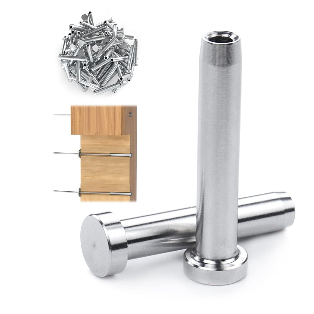 40Pack 1/8 Stemball Swage Dead End Invisible Cable Railing Kit Hardware Terminal End Fitting T316 Stainless Steel S3998
