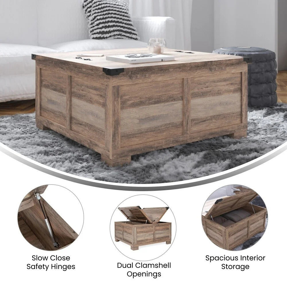 Farmhouse Coffee Table with Lift Top and Storage B685