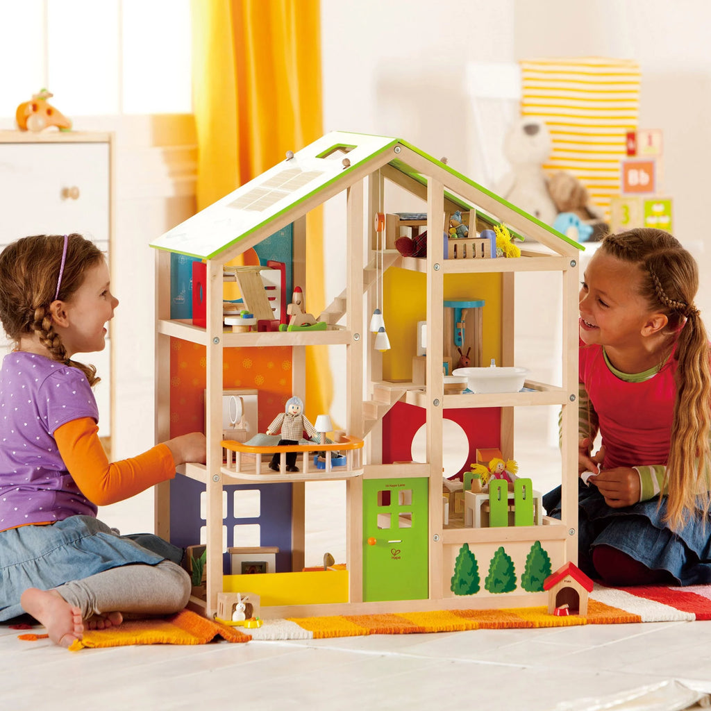 Wooden Furnished Dollhouse Playset I16739