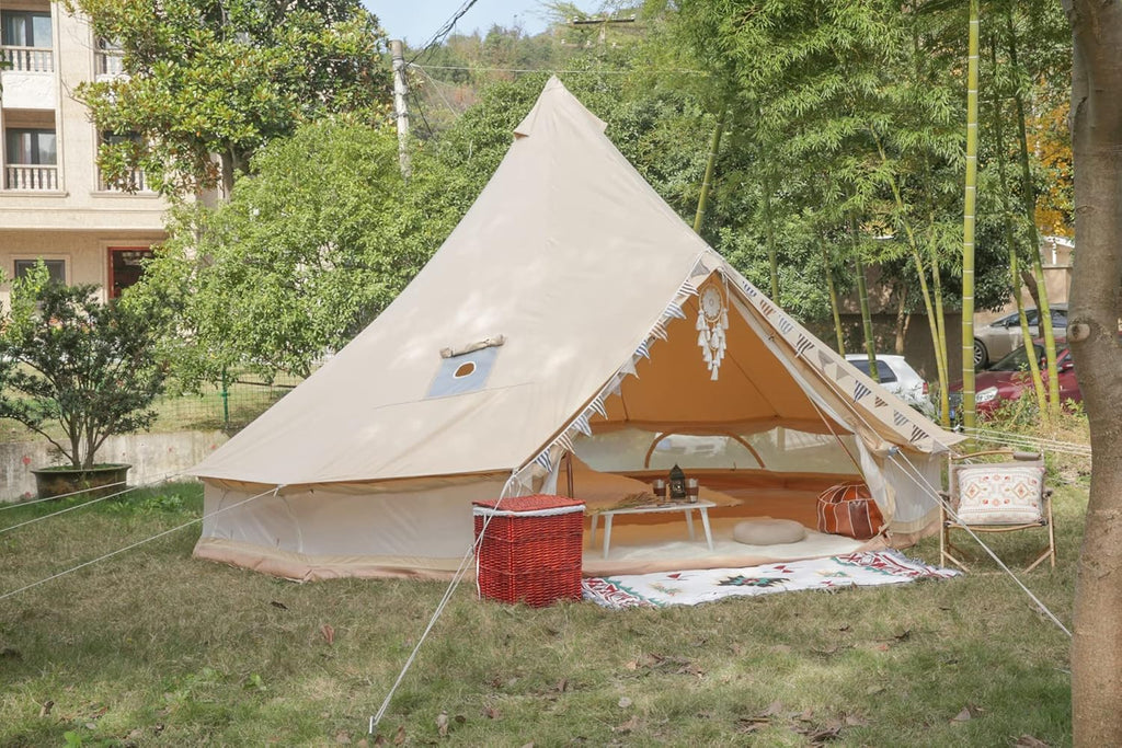 4M/5M Double Walls Cotton Canvas Bell Tent L57221